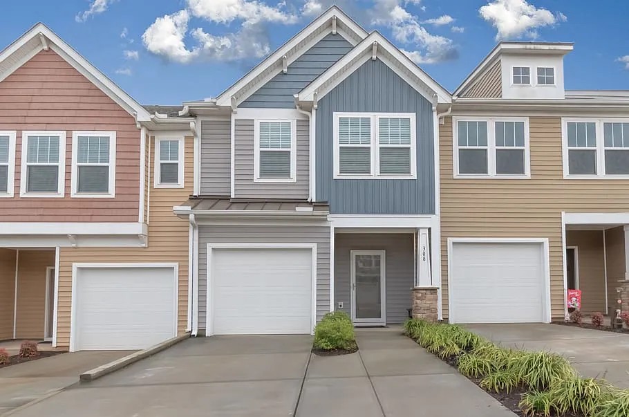 Three townhomes in a row
