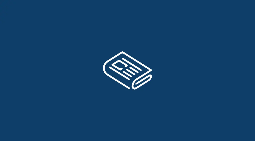 Newspaper icon on a blue background