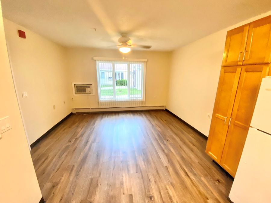 View of the living space from the kitchen