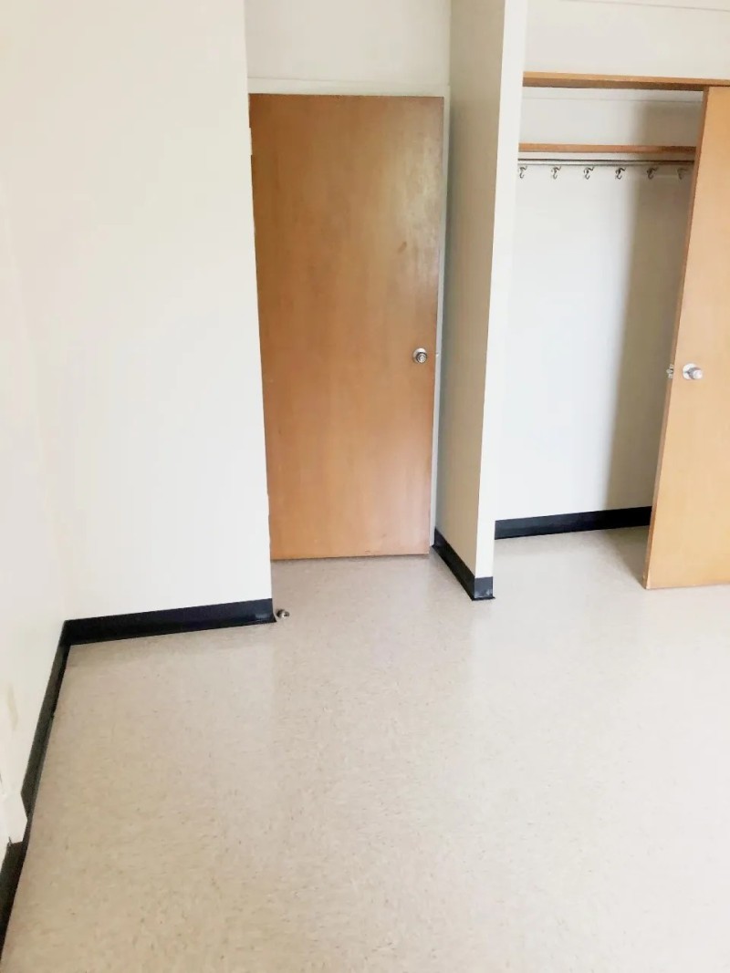 Bedroom door and closet