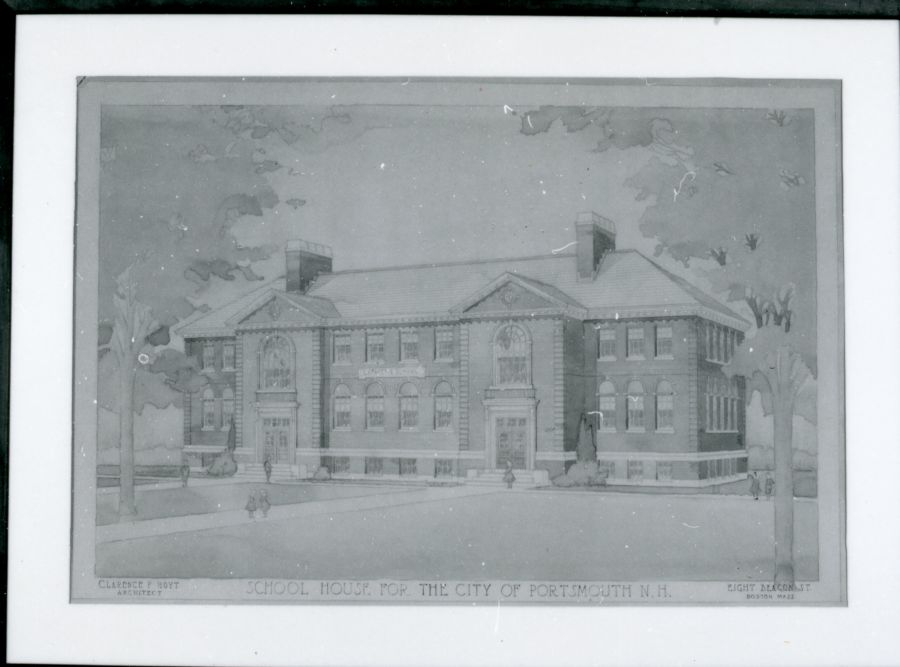Historic drawing of the building exterior