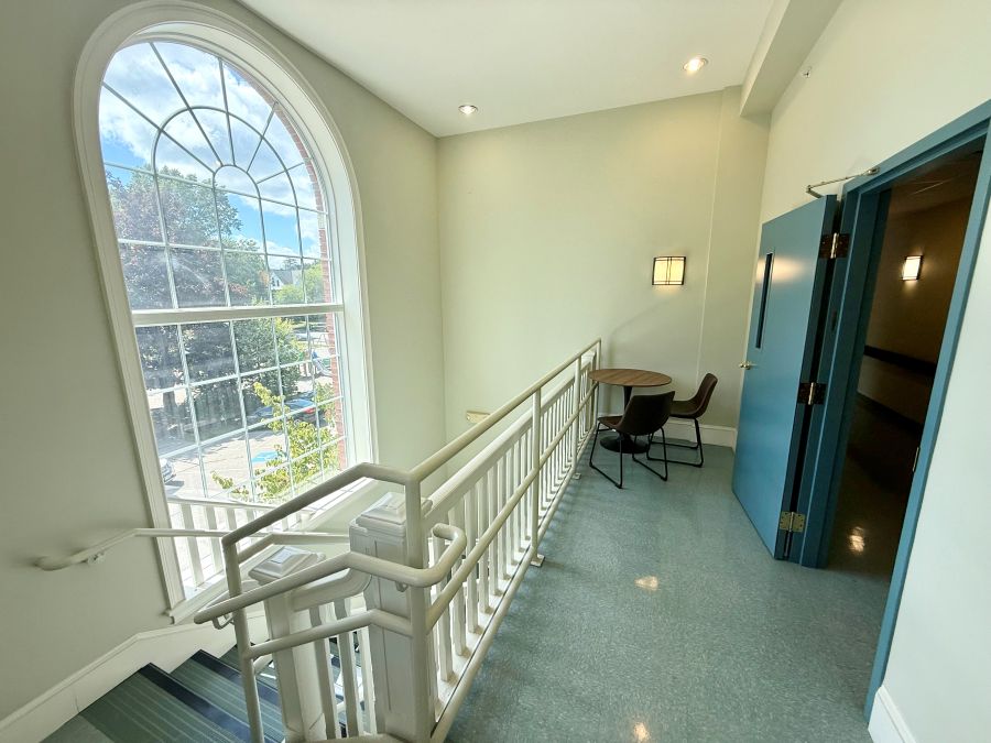 View of the stairway and sitting area