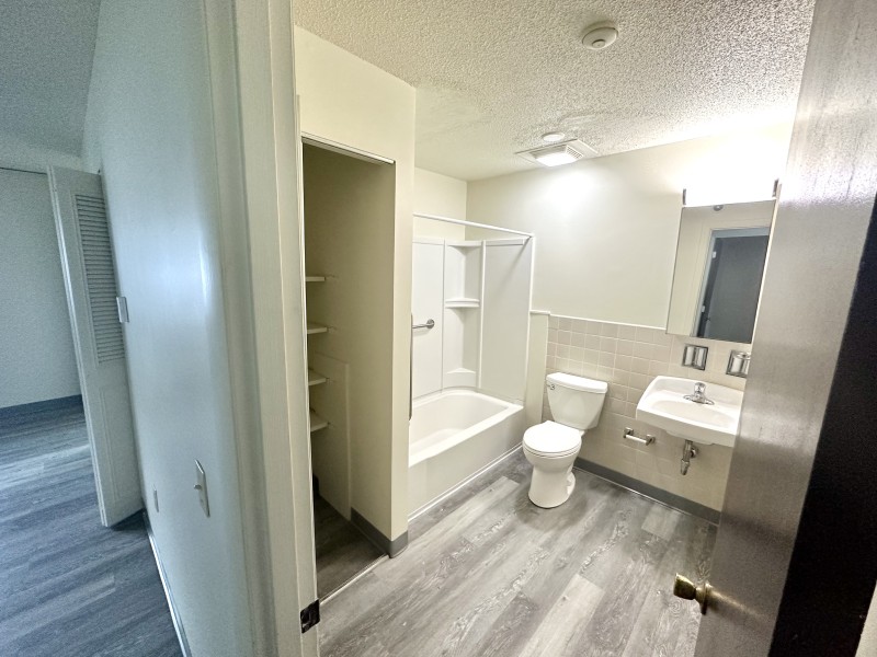 Bathroom and linen closet